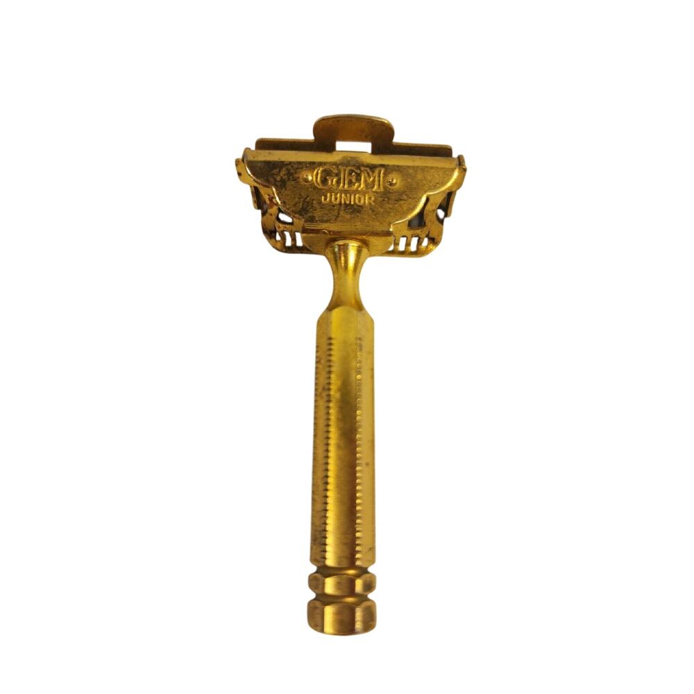 Vintage GEM Junior Gold Tone Single Edge Safety Razor